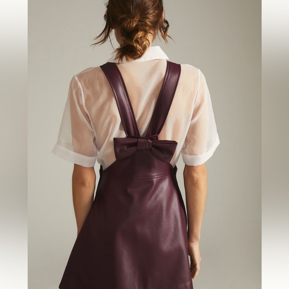 Maeve Faux-Leather Pinafore, Sz L - Picture 6 of 10